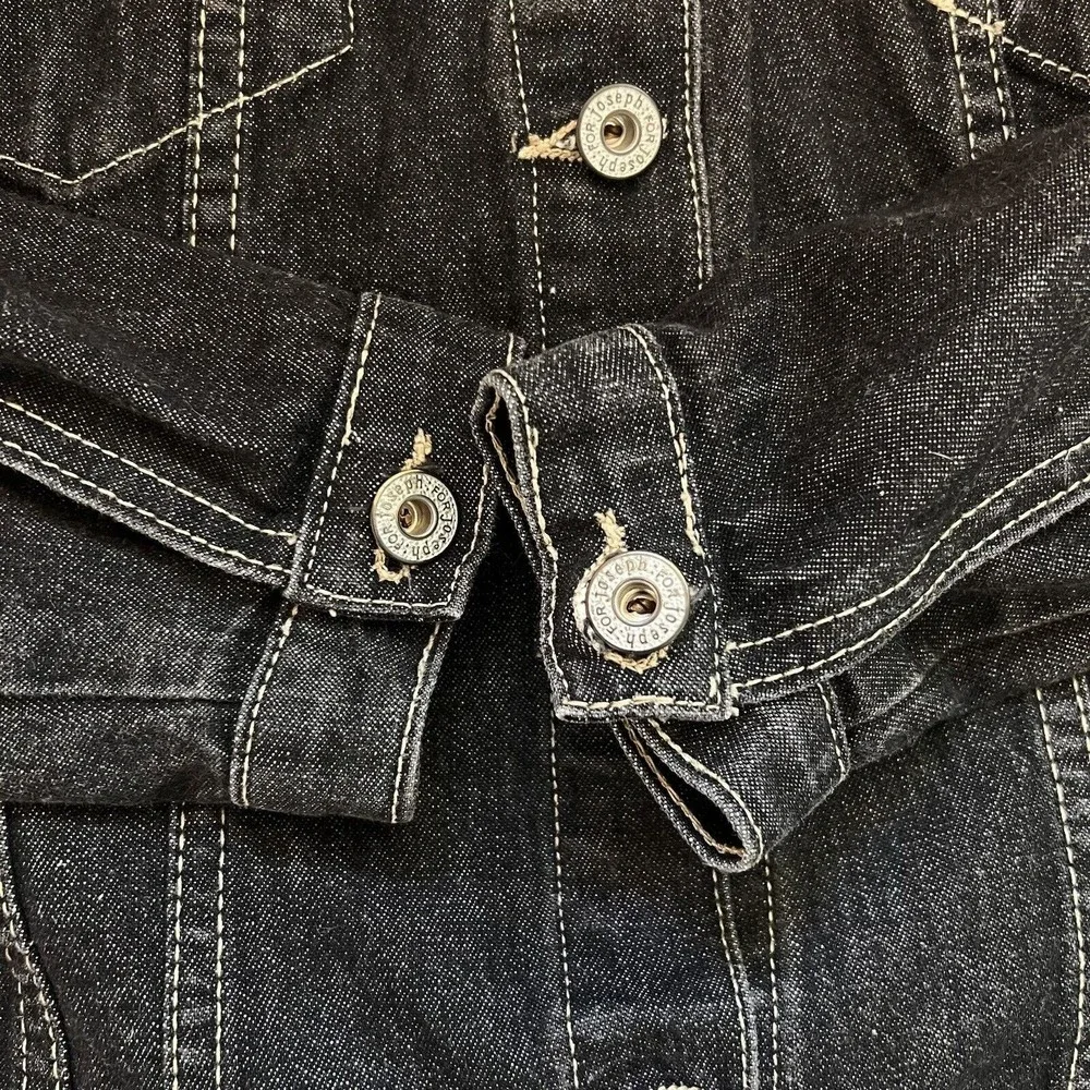 For Joseph for Nordstrom Jean Jacket Womens Small Black Denim 100% Cotton USA - Picture 11 of 16